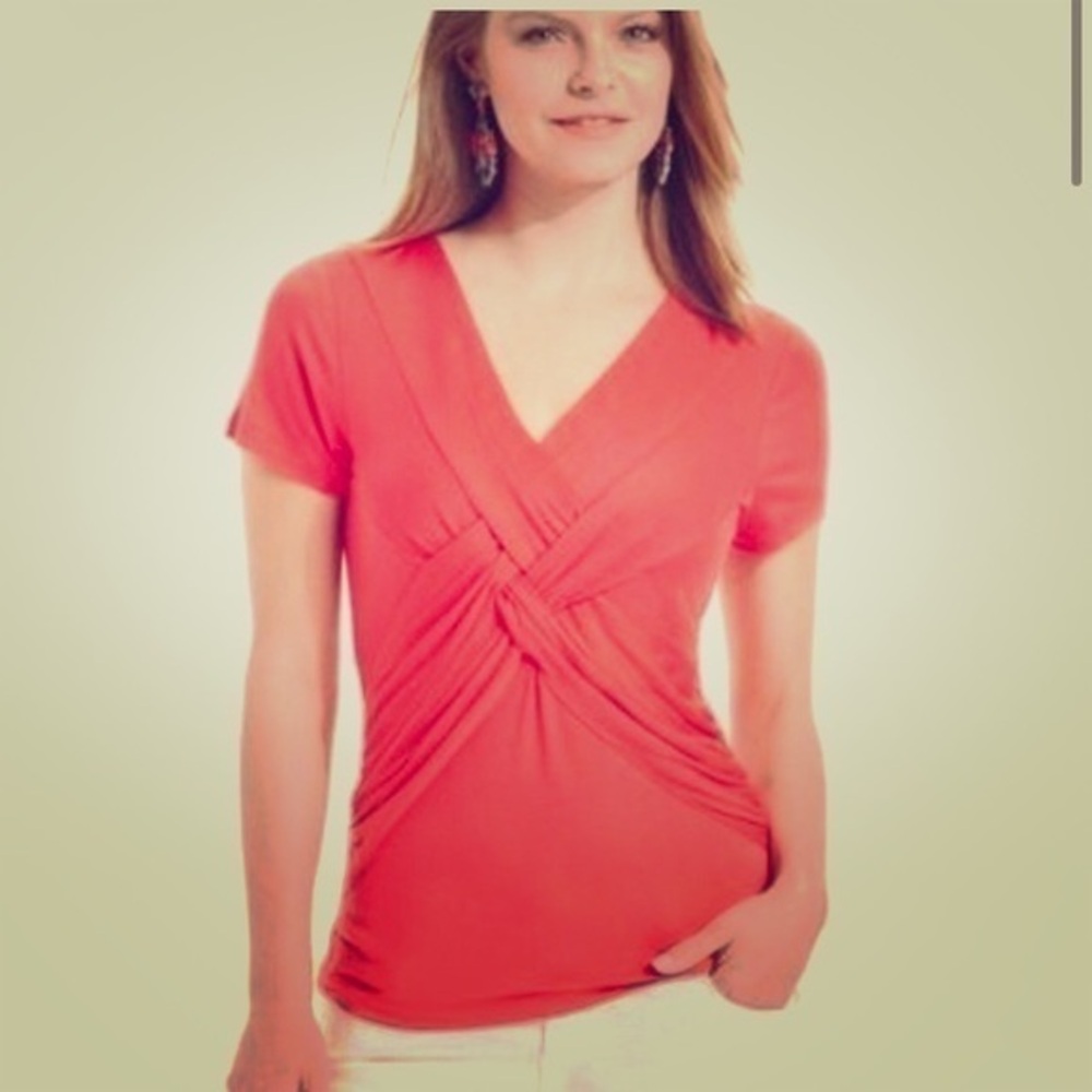 Red Cable & Gauge Jersey Twist top size M